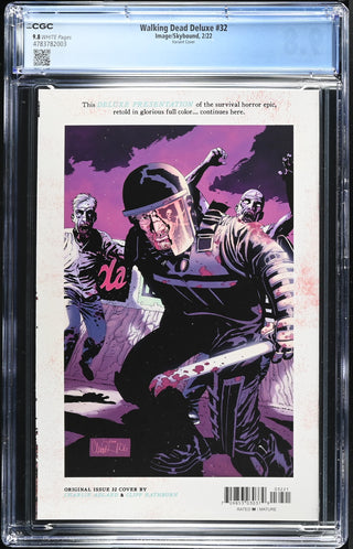 Walking Dead Deluxe #32 (2/22) Graded CGC 9.8 Variant Cover back cover
