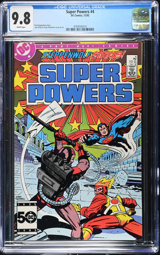 Super Powers #4 (12/85) Graded CGC 9.8 front cover