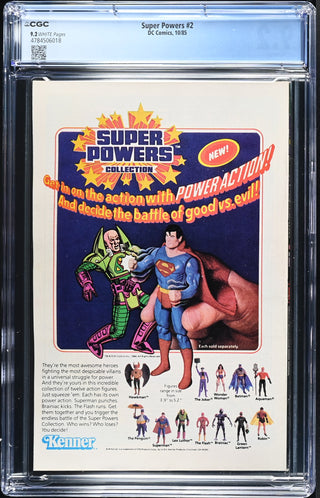 Super Powers #2 (10/85) Graded CGC 9.2 back cover