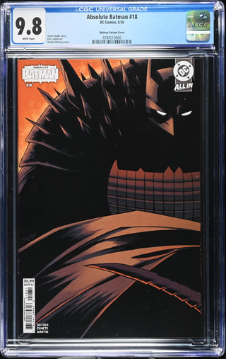 Absolute Batman #18 (5/26) Graded CGC 9.8 Shalvey Variant Cover front cover