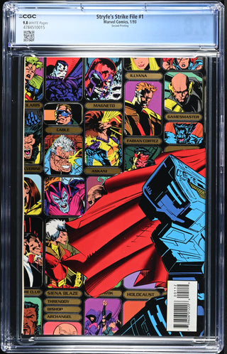 Stryfe's Strike File #1 (1/93) Graded CGC 9.8 Second Printing back cover