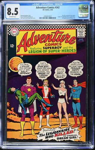 Adventure Comics #342 (3/66) Graded CGC 8.5 front cover