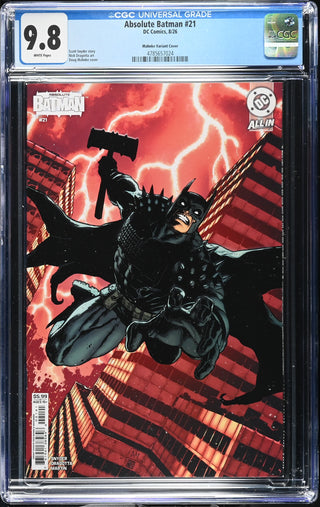 Absolute Batman #21 (8/26) Graded CGC 9.8 Mahnke Variant Cover front cover