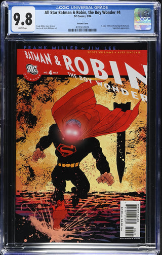 All Star Batman & Robin, the Boy Wonder #4 (3/06) Graded CGC 9.8 Variant Cover front cover