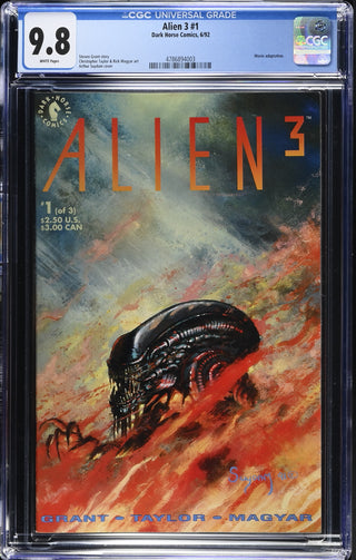 Alien 3 #1 (6/92) Graded CGC 9.8 front cover