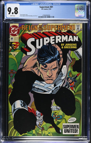Superman #81 (9/93) Graded CGC 9.8 front cover