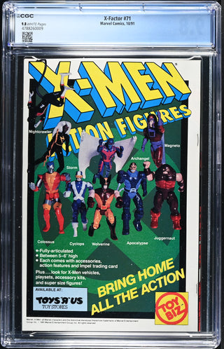 X-Factor #71 (10/91) Graded CGC 9.8 back cover