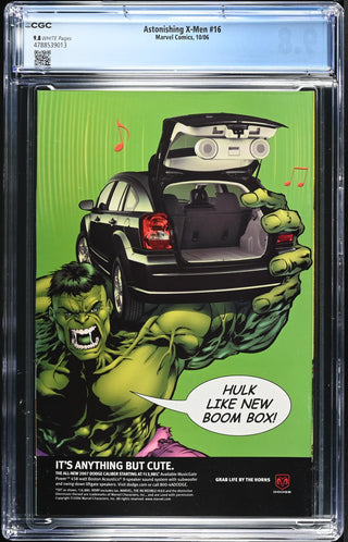 Astonishing X-Men #16 (10/06) Graded CGC 9.8 back cover