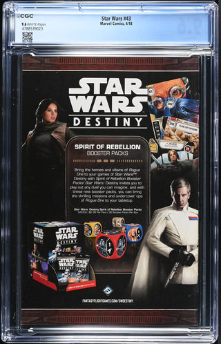 Star Wars #43 (4/18) Graded CGC 9.6 back cover