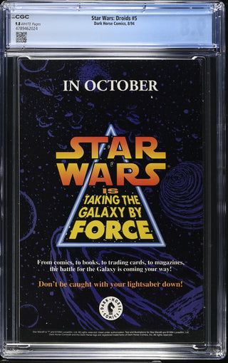 Star Wars: Droids #5 (8/94) Graded CGC 9.8 back cover