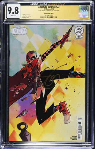 Absolute Batman #22 (9/26) Graded CGC 9.8 Bean Variant Cover front cover