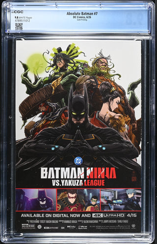 Absolute Batman #7 (6/26) Graded CGC 9.8 Sixth Printing back cover