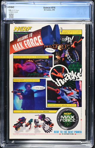 Batman #516 (3/95) Graded CGC 9.8 back cover