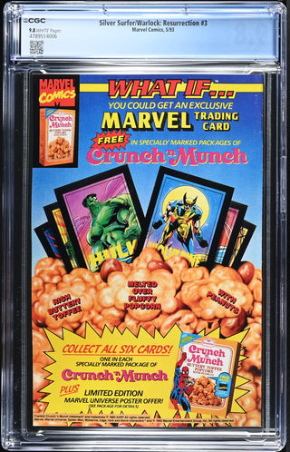 Silver Surfer/Warlock: Resurrection #3 (5/93) Graded CGC 9.8 back cover