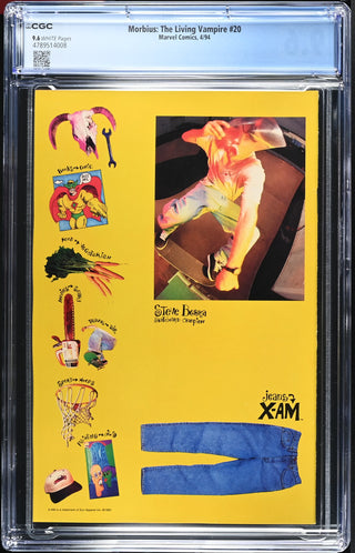 Morbius: The Living Vampire #20 (4/94) Graded CGC 9.6 back cover