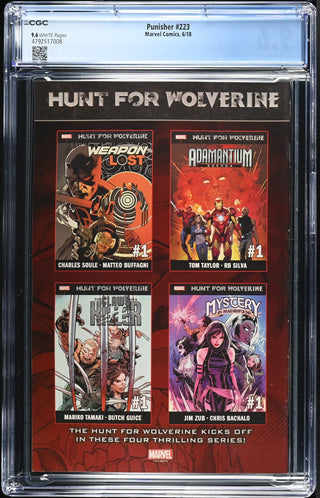 Punisher #223 (6/18) Graded CGC 9.6 back cover