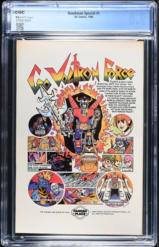 Hawkman Special #1 (1986) Graded CGC 9.6 back cover