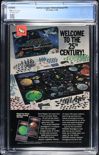 Justice League International #19 (11/88) Graded CGC 9.8 back cover