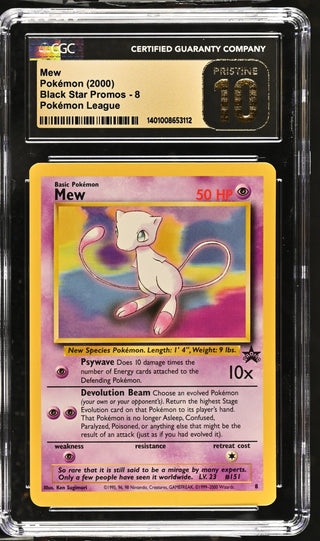 2000 Black Star Promos Mew 8 Pokémon League CGC PRISTINE 10