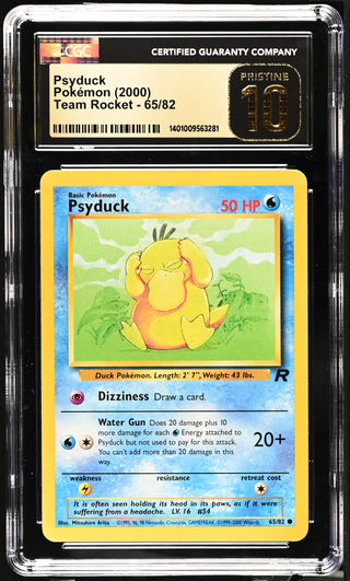 2000 Team Rocket Psyduck 65/82 CGC PRISTINE 10