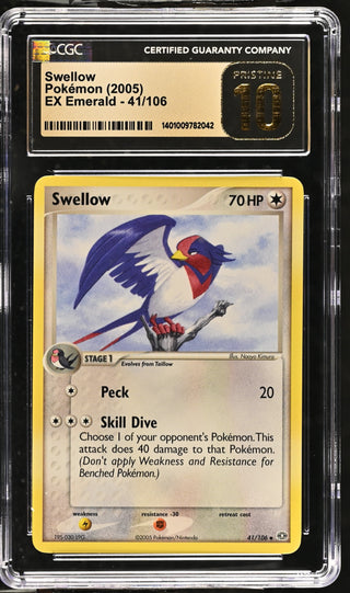 2005 EX Emerald Swellow 41/106 CGC PRISTINE 10