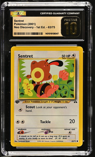 2001 Neo Discovery - 1st Ed. Sentret 63/75 CGC PRISTINE 10