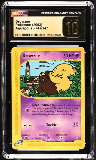 2003 Aquapolis Drowzee 74a/147 CGC PRISTINE 10 POP 5
