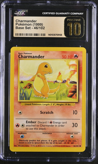 1999 Base Set Charmander 46/102 CGC PRISTINE 10