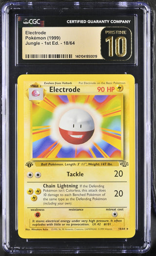 1999 Jungle - 1st Ed. Electrode 18/64 CGC PRISTINE 10