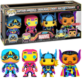 Captain America / Iron Man / Thor / Doctor Strange (Black Light) 4-Pack - Target Exclusive [Damaged: 6.5/10]