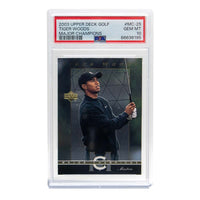 Tiger Woods #MC-25 Trading Card - 2003 Upper Deck Golf (Major Champions, Foil) - PSA 10