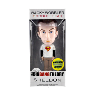 Funko Wacky Wobbler Sheldon (White Superman Shirt, Big Bang Theory) - Entertainment Earth Exclusive