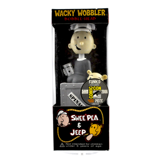 Funko Wacky Wobbler Sweet Pea & Jeep (Black & White) - 2006 SDCC Exclusive/480 Made