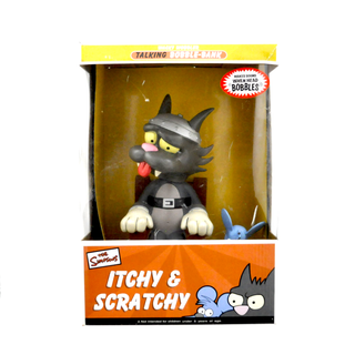 Wacky Wobbler Coin Bank - Itchy & Scratchy (13-Inch)