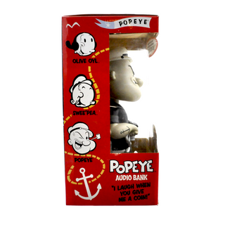 Wacky Wobbler Coin Bank - Popeye (Black & White, 13-Inch)