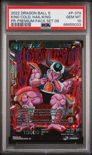 2022 DRAGON BALL SUPER KING COLD, HAIL/KING #P-379 - PSA 10