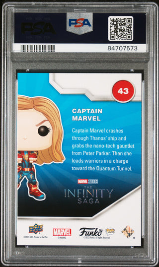 2023 UPPER DECK FUNKO POP MARVEL  CAPTAIN MARVEL PATINA #43  PSA 10