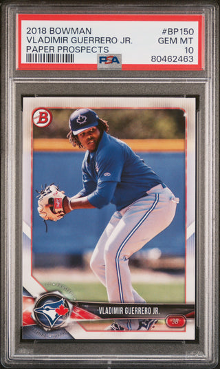 2018 BOWMAN PAPER PROSPECTS VLADIMIR GUERRERO JR. #BP150 - PSA 10