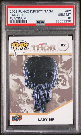 2023 UPPER DECK FUNKO POP MARVEL  LADY SIF PLATINUM #82  PSA 10