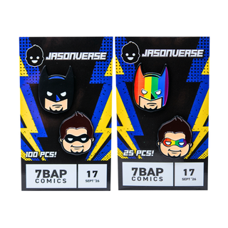 Jasonverse DC Batman & Robin Pin Set - 7BAP Exclusive /100pcs **Shot at Chase Rainbow/25pcs**
