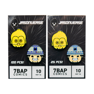 Jasonverse Star Wars C-3PO & R2-D2 Pin Set - 7BAP Exclusive /100pcs **Shot at Chase Glitter/25pcs**