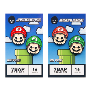 Jasonverse Super Mario & Luigi Pin Set - 7BAP Exclusive /100pcs **Shot at Chase Glitter/25pcs**