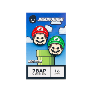 Jasonverse Super Mario & Luigi Pin Set - 7BAP Exclusive /100pcs **Shot at Chase Glitter/25pcs**