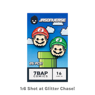 Jasonverse Super Mario & Luigi Pin Set - 7BAP Exclusive /100pcs **Shot at Chase Glitter/25pcs**