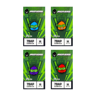 Jasonverse Four Turtles enamel pin set: the four color chase pins