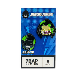 * Jasonverse Alien vs. Predator Enamel Pin Set (Bloody) – 7BAP Exclusive /25 pieces **Chase**