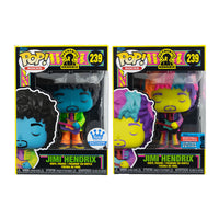 Blacklight Jimi Hendrix Pop Bundle - Purple Guitar (Funko Shop Exclusive) & Multicolor (2021 Fall Convention Exclusive)