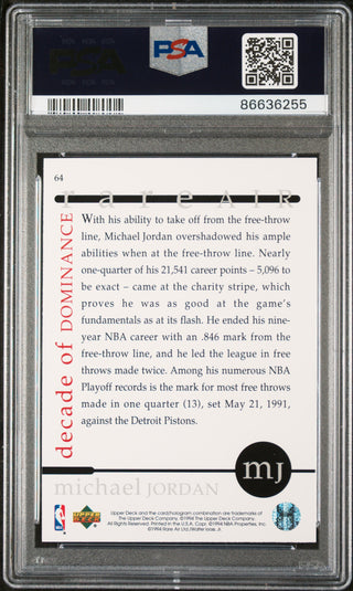 1994 UPPER DECK MJ RARE AIR MICHAEL JORDAN RARE AIR #64 - PSA 9 7 Bucks a Pop 1994 UPPER DECK MJ RARE AIR MICHAEL JORDAN RARE AIR #64 - PSA 9 7 Bucks a Pop