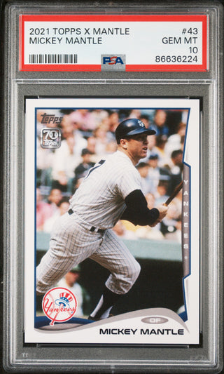 2021 TOPPS X MICKEY MANTLE COLLECTION #43 - PSA 10