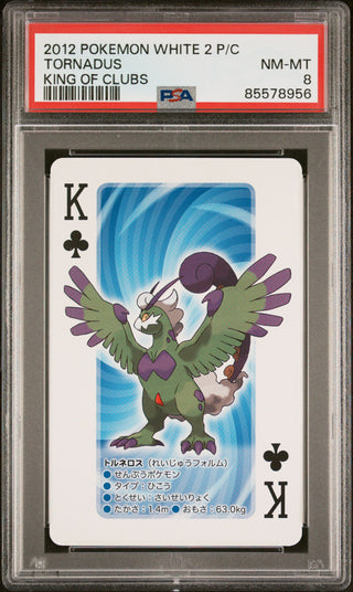 2012 POKEMON WHITE 2 PLAYING CARDS TORNADUS # -  PSA  8
